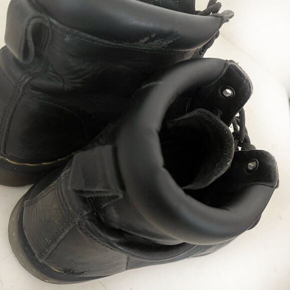 DR MARTENS Black Leather Boots Shoes Six Eye Lace Up Mens 11 Womens 12 main image 9